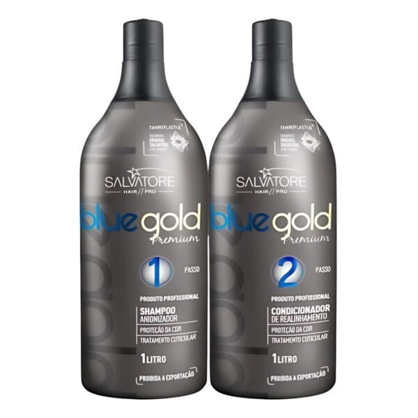 lissage inndien (11) SALVATORE Blue Gold Premium (Shampoing + Conditionneur ) 2 x 1000 ml